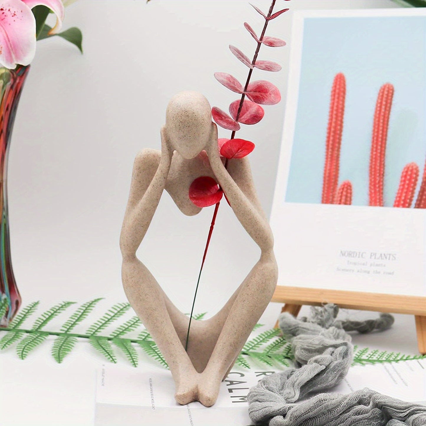 Movattis™ - Boho Thinker Statue: Abstract Style Sculpture for Home Decor