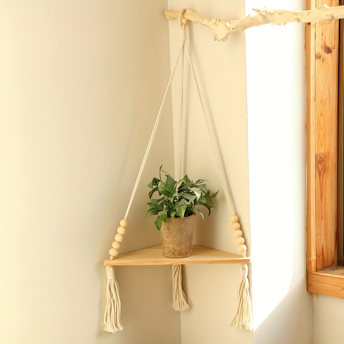 Movattis™ - Bohemian Triangular Wooden Shelf: Stylish Wall Hanging Decor