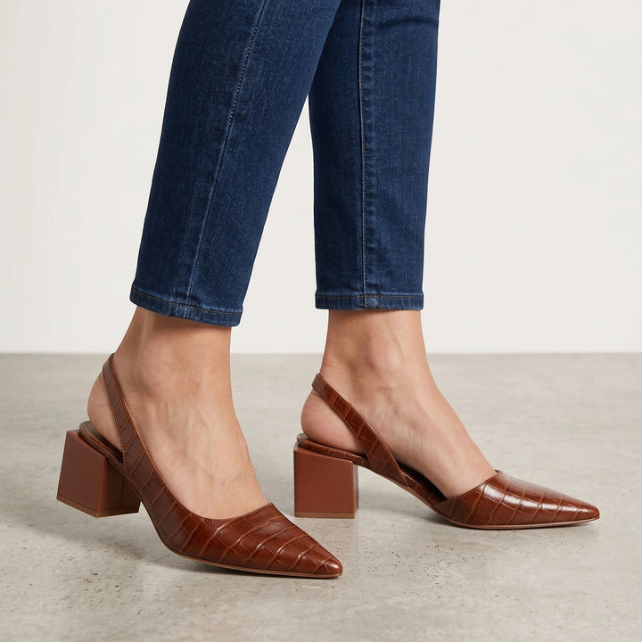 Victoria — Comfortable Slingback Heels With Elegant Pointed Toe Orthopaedic Design