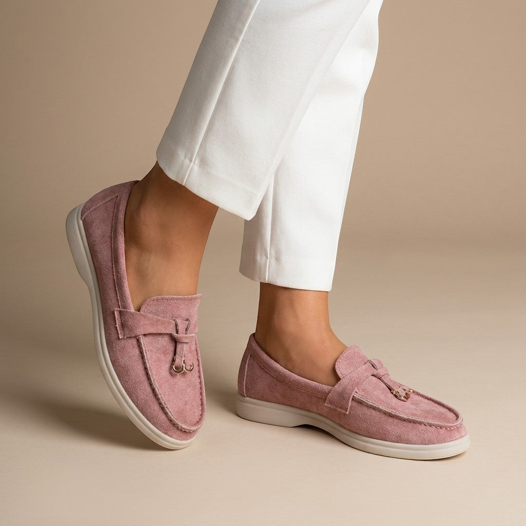 Liezel — Elegant Suede Loafers With Classic Slip-On Tassel Accent Design