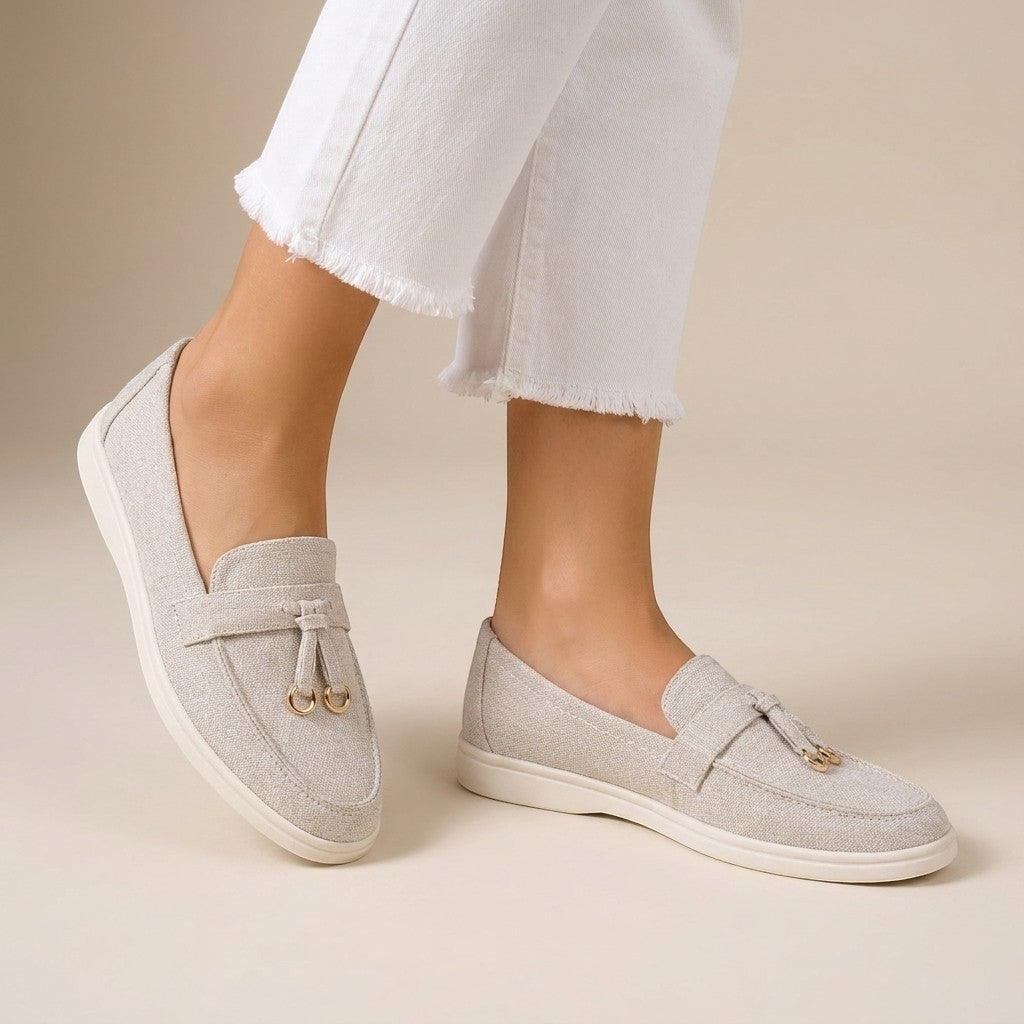 Liezel — Elegant Suede Loafers With Classic Slip-On Tassel Accent Design