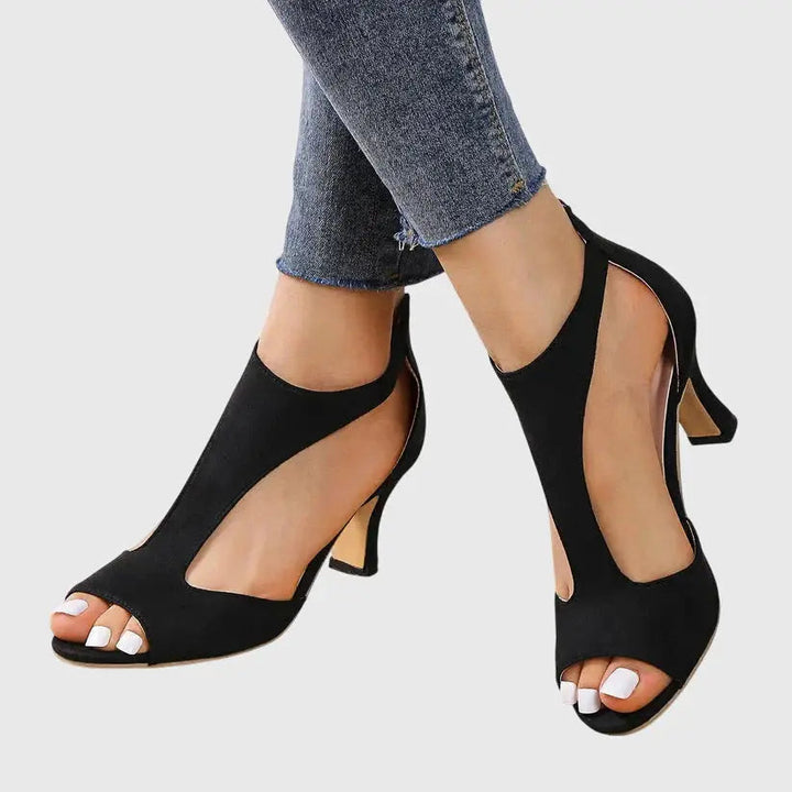 Sleekheel — Breathable Black Heels With Elegant Orthopedic Supportive Comfort Design