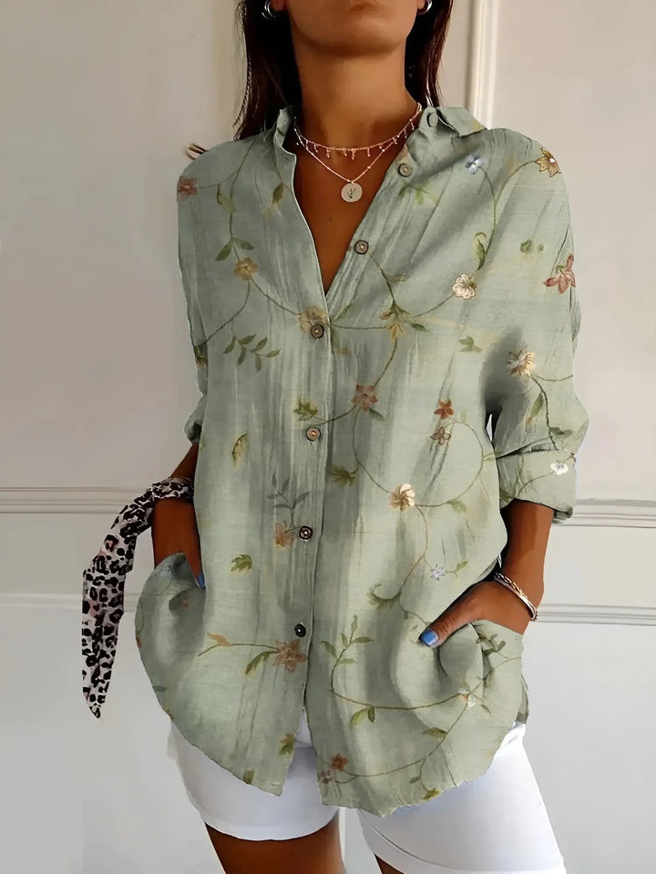 Marigold — Breathable Cotton Blouse With Elegant Long Sleeve Button-Down Style