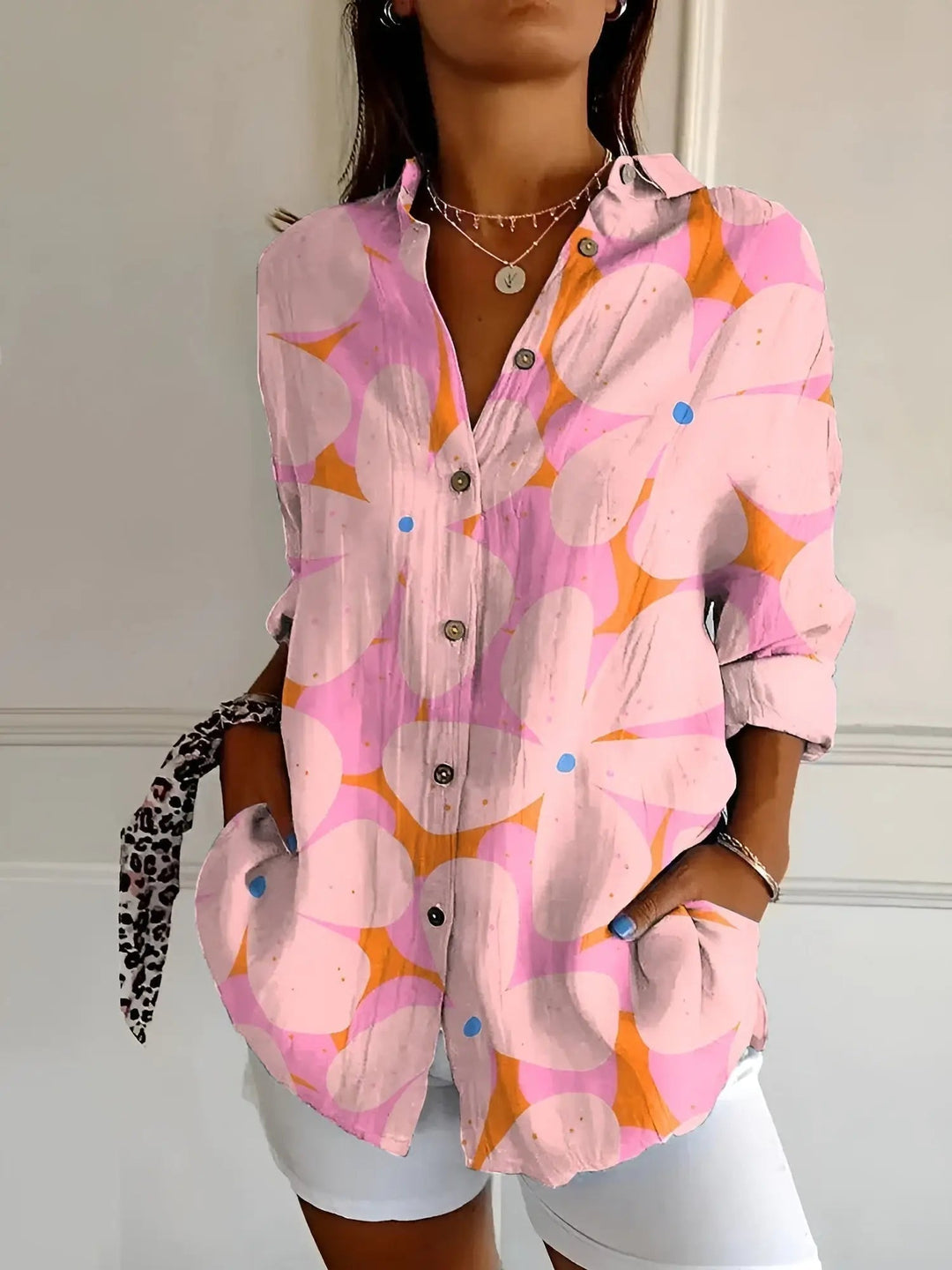 Marigold — Breathable Cotton Blouse With Elegant Long Sleeve Button-Down Style