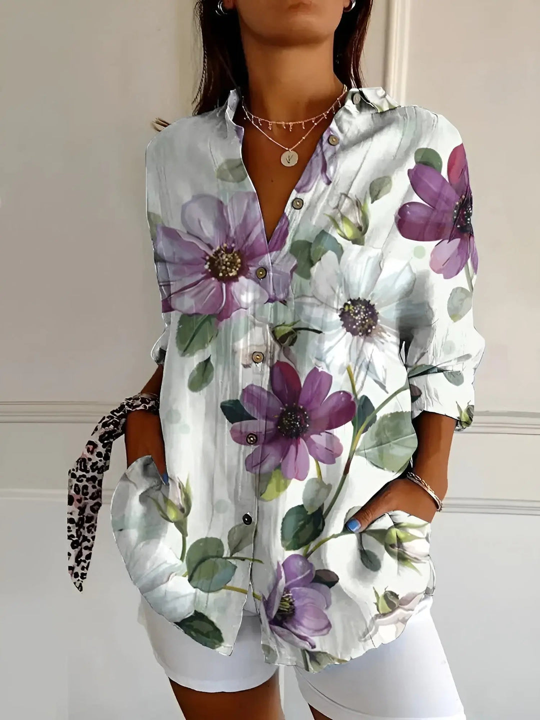 Marigold — Breathable Cotton Blouse With Elegant Long Sleeve Button-Down Style
