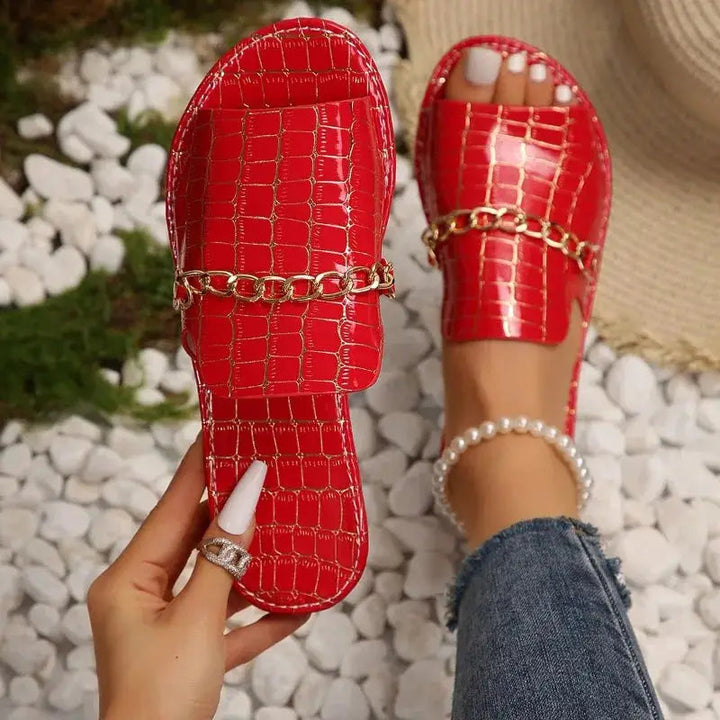 Crocodile — Croc-Embossed Sandals With Elegant Comfortable Summer Design