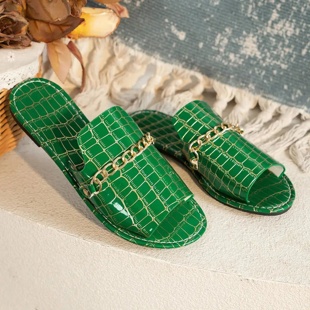 Crocodile — Croc-Embossed Sandals With Elegant Comfortable Summer Design