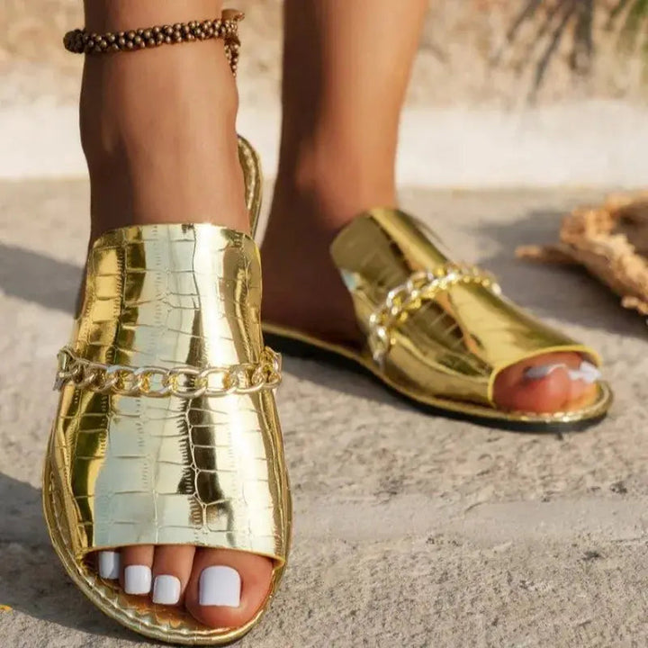 Crocodile — Croc-Embossed Sandals With Elegant Comfortable Summer Design