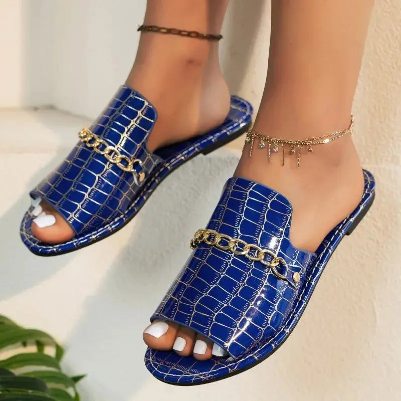 Crocodile — Croc-Embossed Sandals With Elegant Comfortable Summer Design