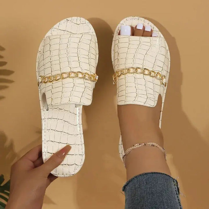 Crocodile — Croc-Embossed Sandals With Elegant Comfortable Summer Design