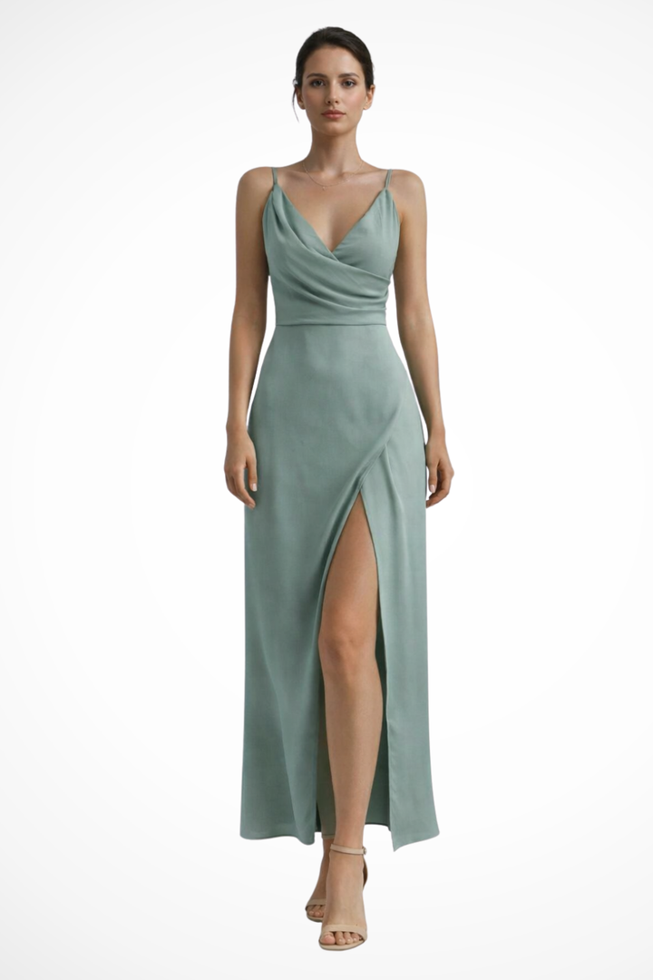 Cowlneck — Draped Cowl Neck Maxi Dress For Sophisticated Wedding Guest Attire