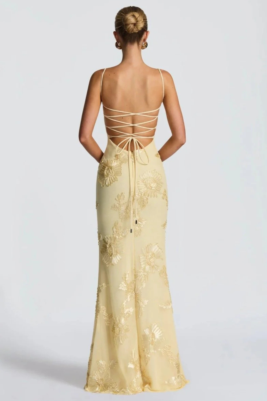Embroideredcorset — Floral Embroidered Maxi Dress With Structured Corset Cami Gown Design