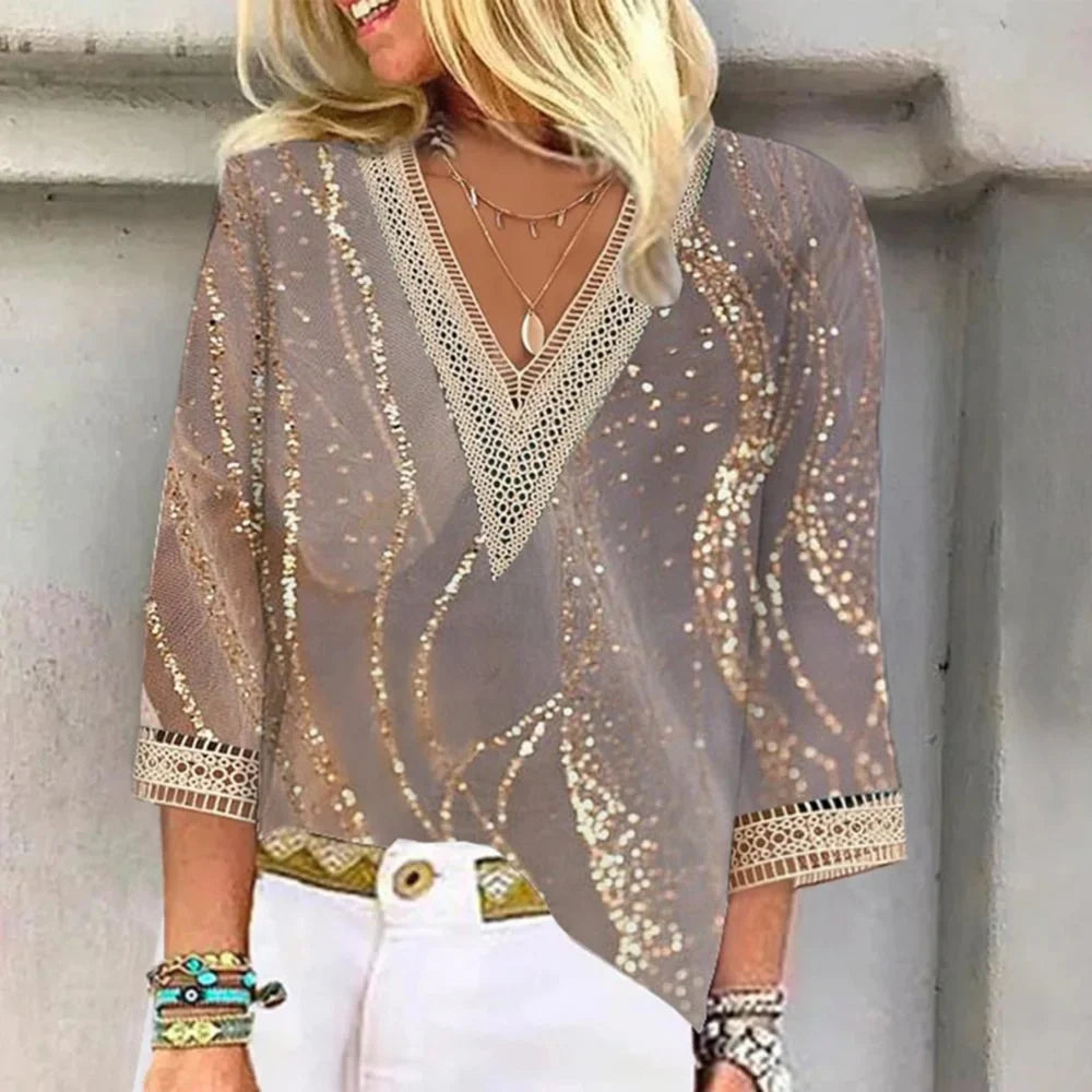 Maroon — Lightweight Chiffon Blouse With Elegant Flowing Summer Style