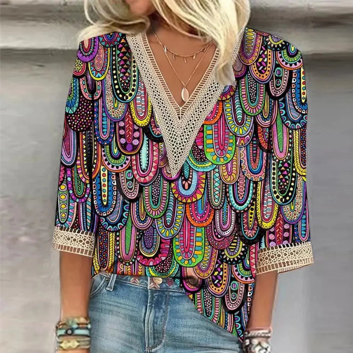 Maroon — Lightweight Chiffon Blouse With Elegant Flowing Summer Style