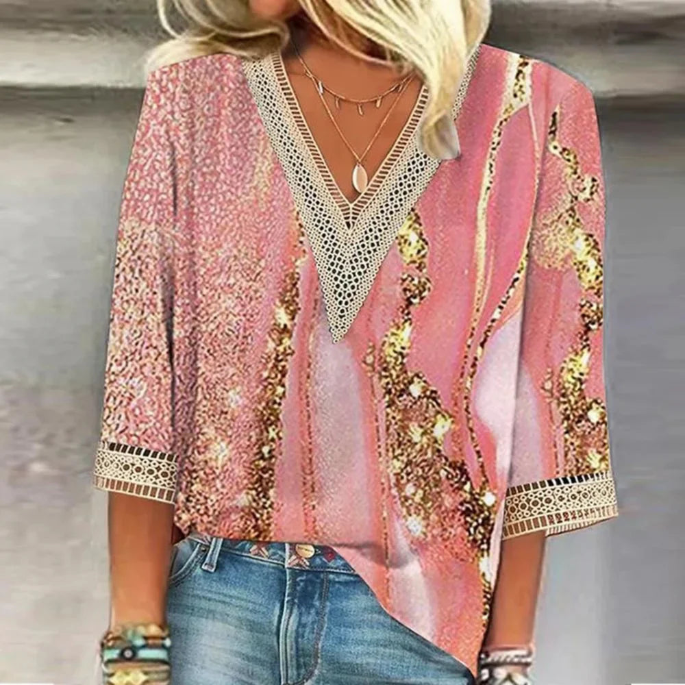 Maroon — Lightweight Chiffon Blouse With Elegant Flowing Summer Style