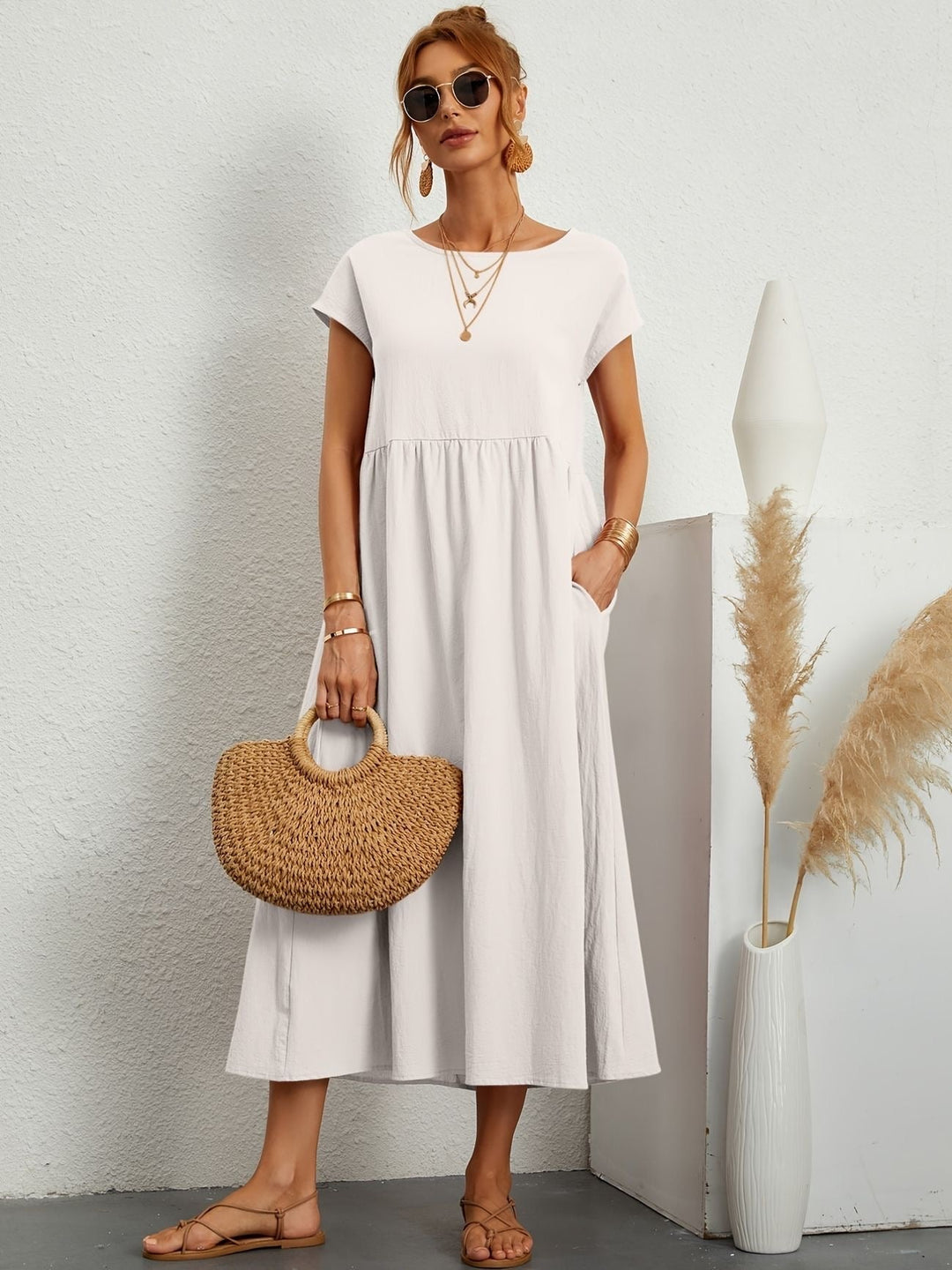 Annabeth — Lightweight Cotton Summer Dress With Relaxed Fit And Refined Neckline