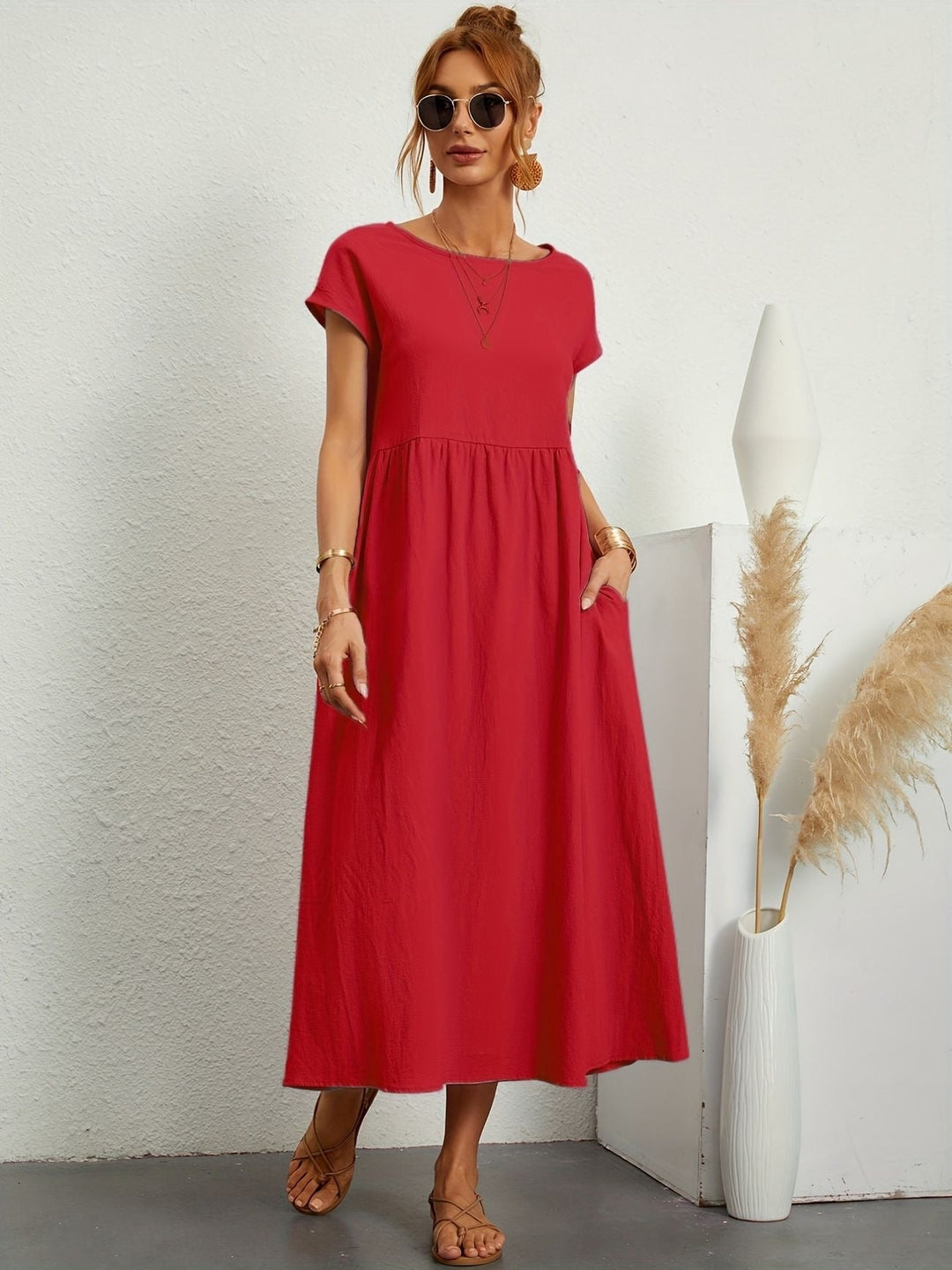 Annabeth — Lightweight Cotton Summer Dress With Relaxed Fit And Refined Neckline
