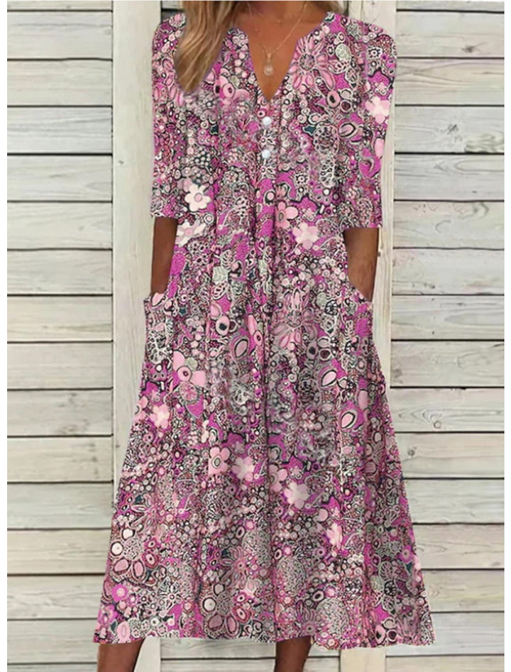 Coraline — Lightweight Cotton Summer Dress With Elegant V-Neck Maxi Design