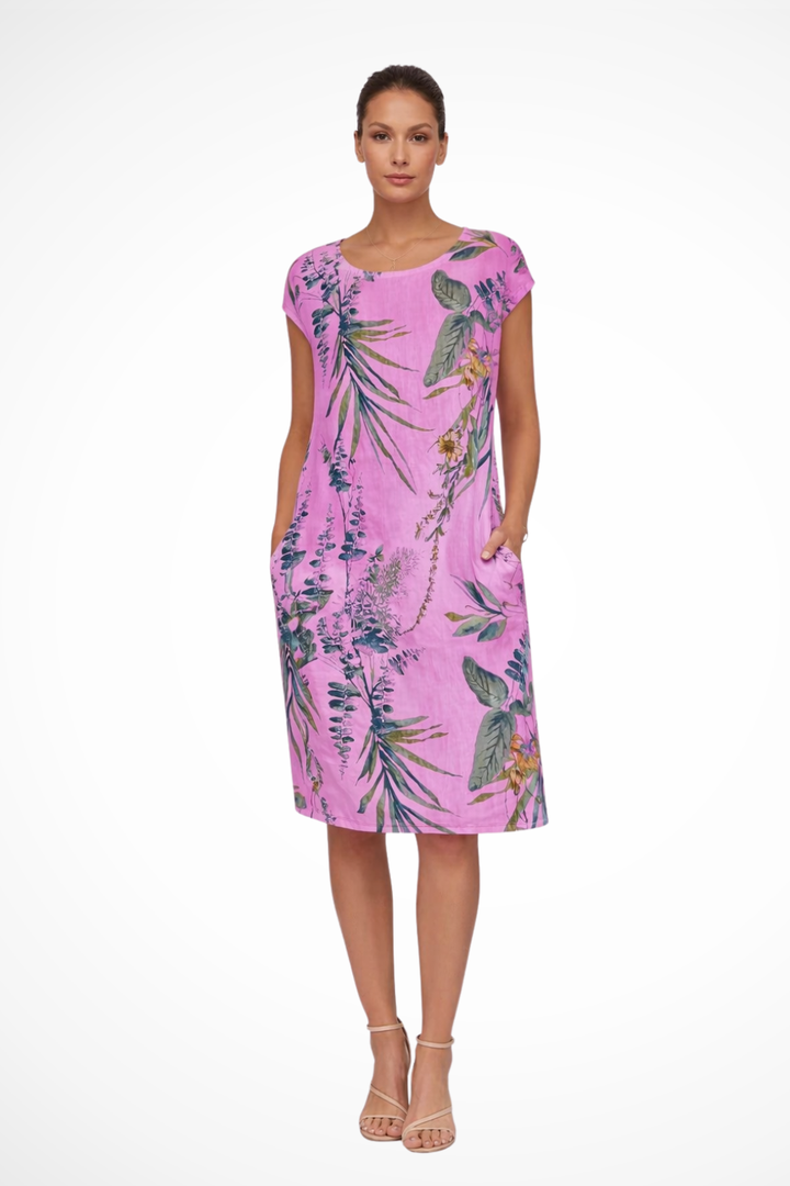 Daphne — Lightweight Cotton Summer Dress With Flowy Relaxed Botanical Print