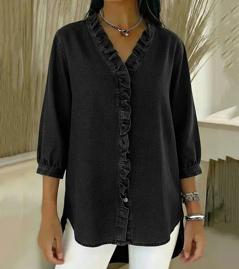 Marisette — Lightweight Ruffled Blouse With Airy Casual Summer Style