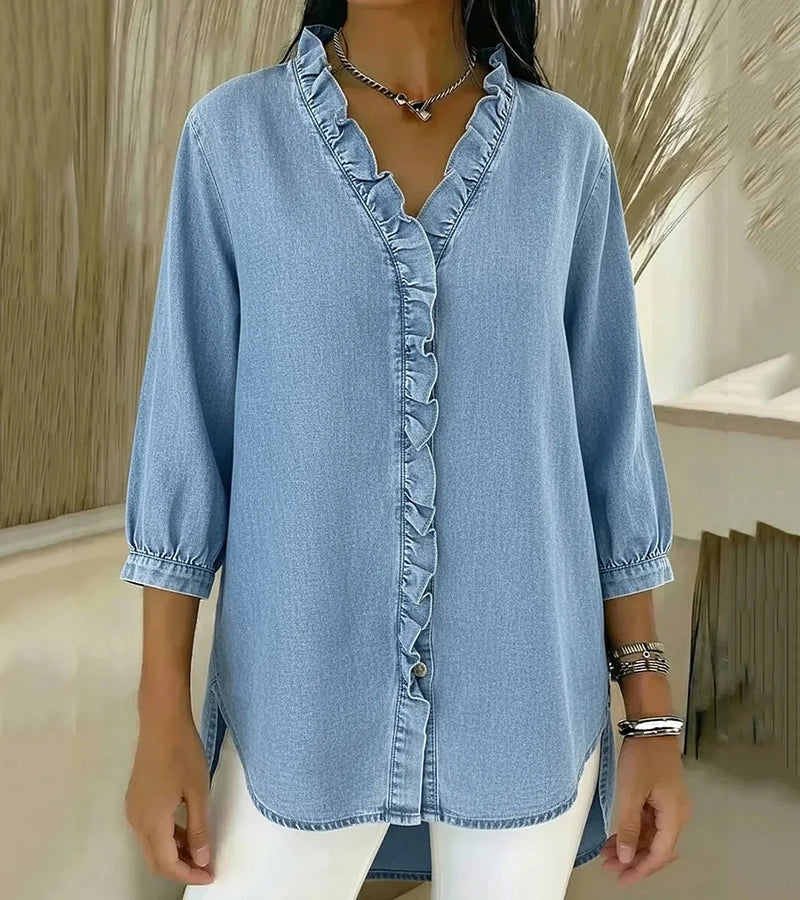 Marisette — Lightweight Ruffled Blouse With Airy Casual Summer Style