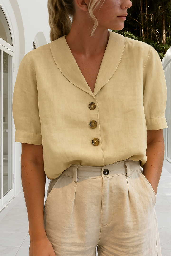 Winnifred — Lightweight White Wrap Blouse With Elegant Long Sleeve Summer Style