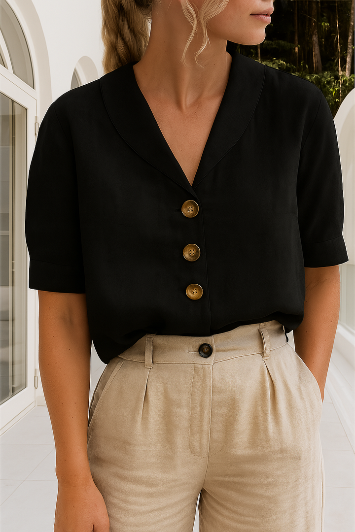 Winnifred — Lightweight White Wrap Blouse With Elegant Long Sleeve Summer Style