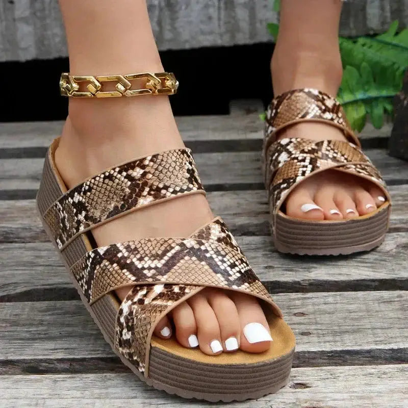 Mattecross — Matte Platform Sandals With Stylish Criss-Cross Open Toe Design