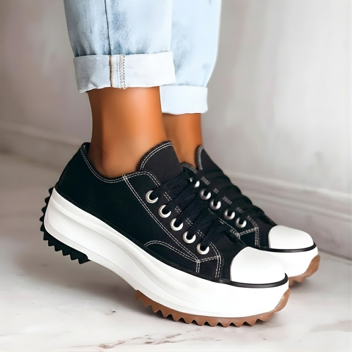 Chunkywalk — Orthopedic Fabric Sneakers With Supportive Chunky Lace-Up Walking Design