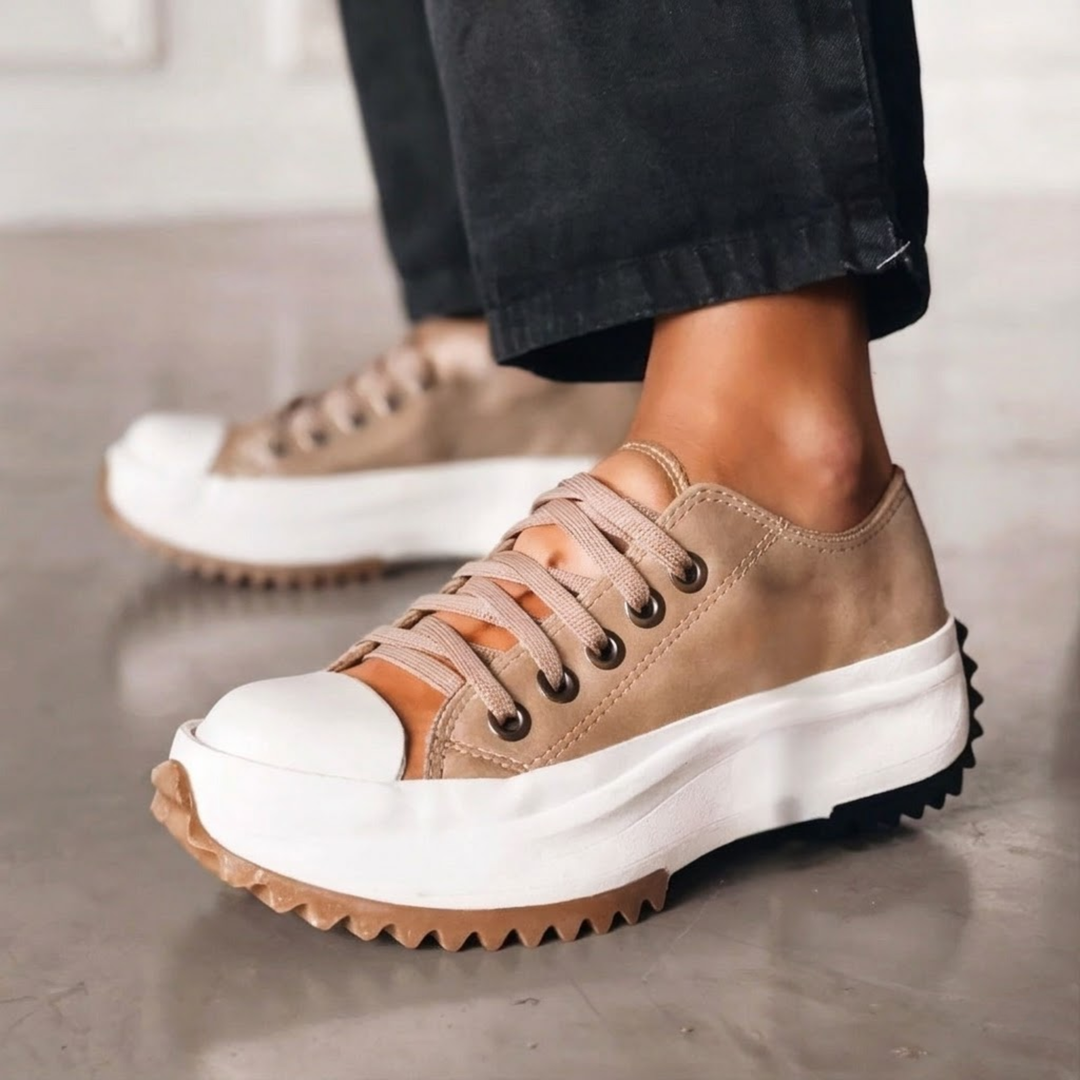 Chunkywalk — Orthopedic Fabric Sneakers With Supportive Chunky Lace-Up Walking Design