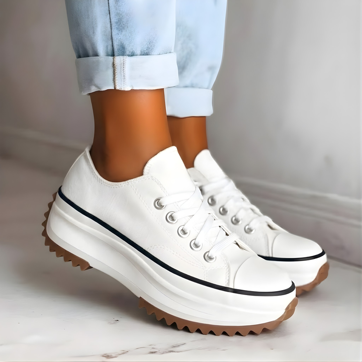 Chunkywalk — Orthopedic Fabric Sneakers With Supportive Chunky Lace-Up Walking Design
