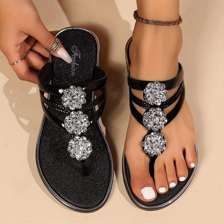 Aurora — Embellished Toe Post Sandals With Stylish Comfortable Summer Design