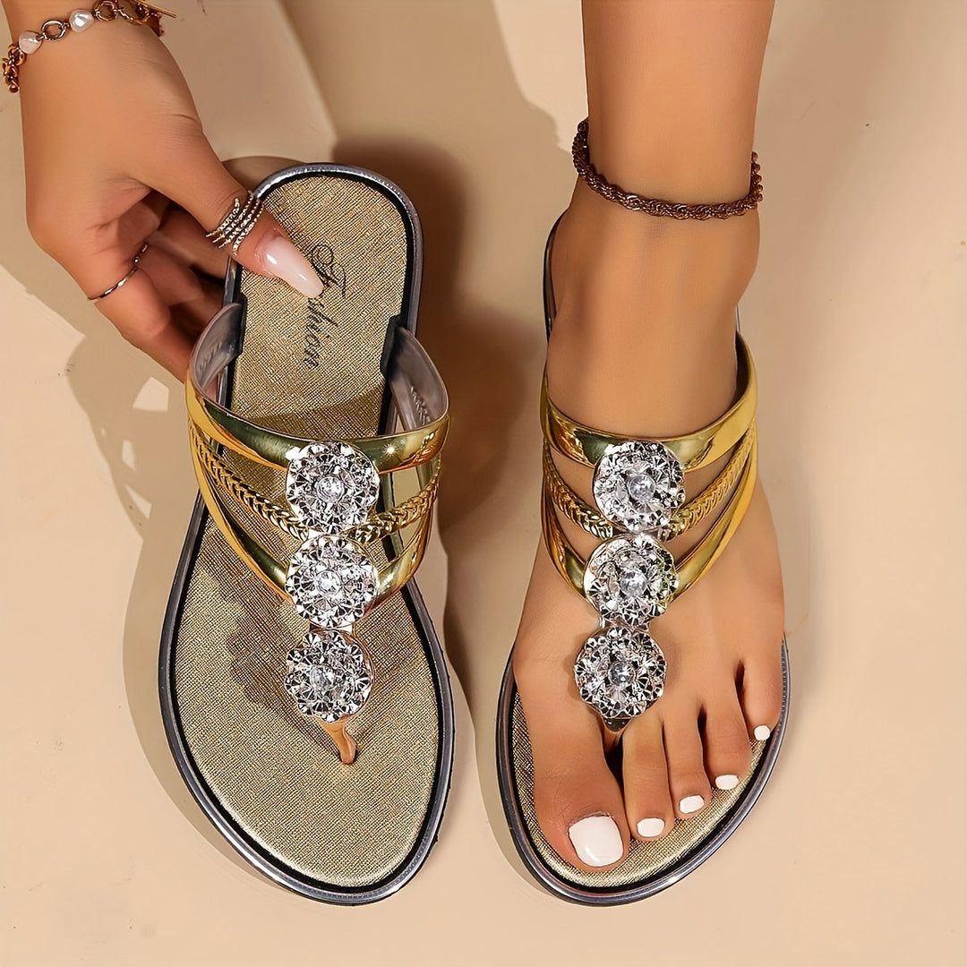 Aurora — Embellished Toe Post Sandals With Stylish Comfortable Summer Design