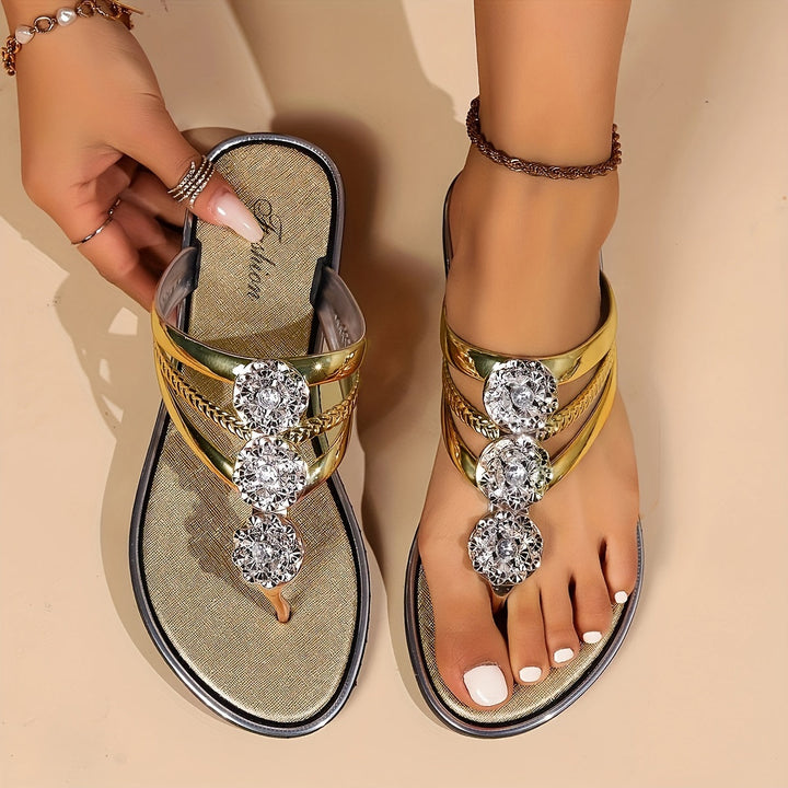 Aurora — Embellished Toe Post Sandals With Stylish Comfortable Summer Design