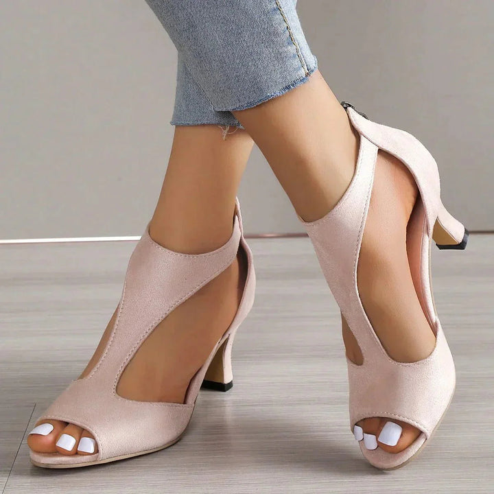 Natalia — Orthopaedic T-Strap Sandals With Elegant Open Toe Block Heel