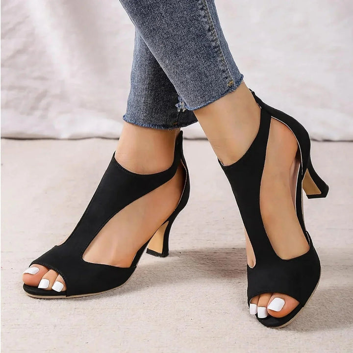Natalia — Orthopaedic T-Strap Sandals With Elegant Open Toe Block Heel
