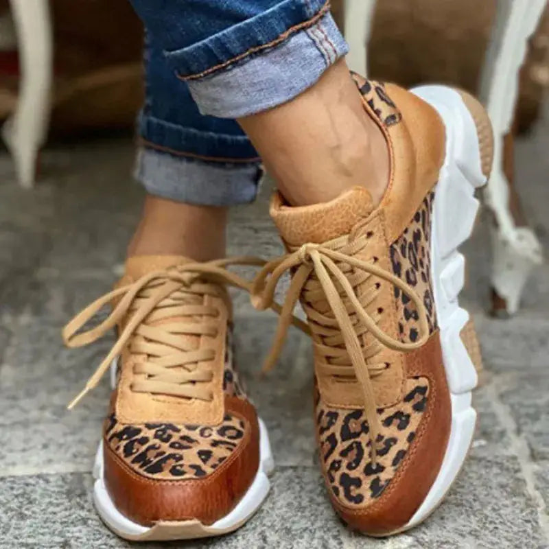 Leopardspring — PU Leopard Print Sneakers With Stylish Comfortable Spring Design