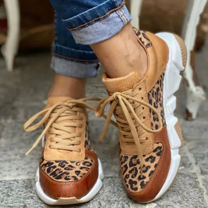 Leopardspring — PU Leopard Print Sneakers With Stylish Comfortable Spring Design