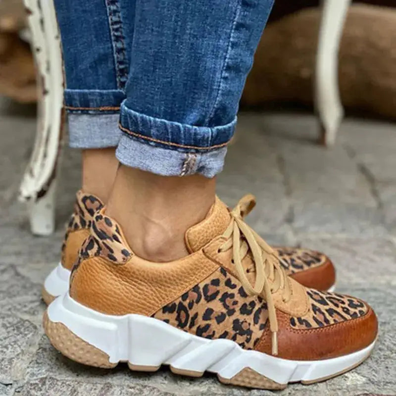 Leopardspring — PU Leopard Print Sneakers With Stylish Comfortable Spring Design