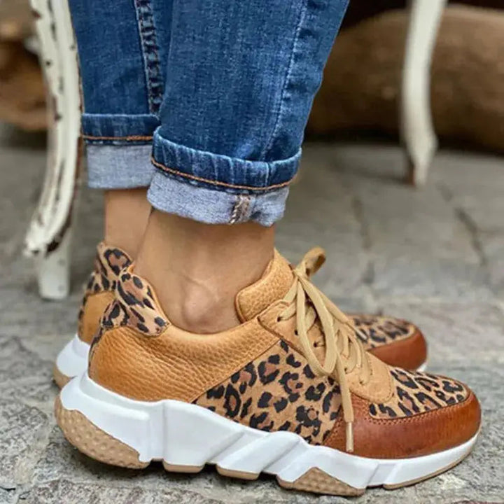 Leopardspring — PU Leopard Print Sneakers With Stylish Comfortable Spring Design