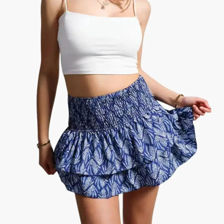 Theodora — Plain Woven Midi Skirt With Comfortable Elastic Waist Versatile Design