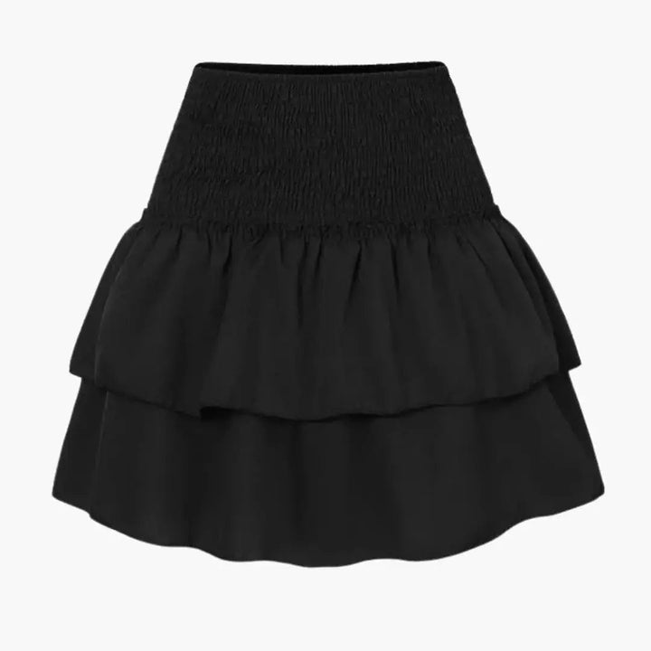 Theodora — Plain Woven Midi Skirt With Comfortable Elastic Waist Versatile Design