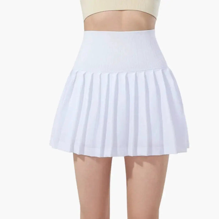 Hawthorne — Plain Woven Midi Skirt With Structured High-Waist Pleated Design