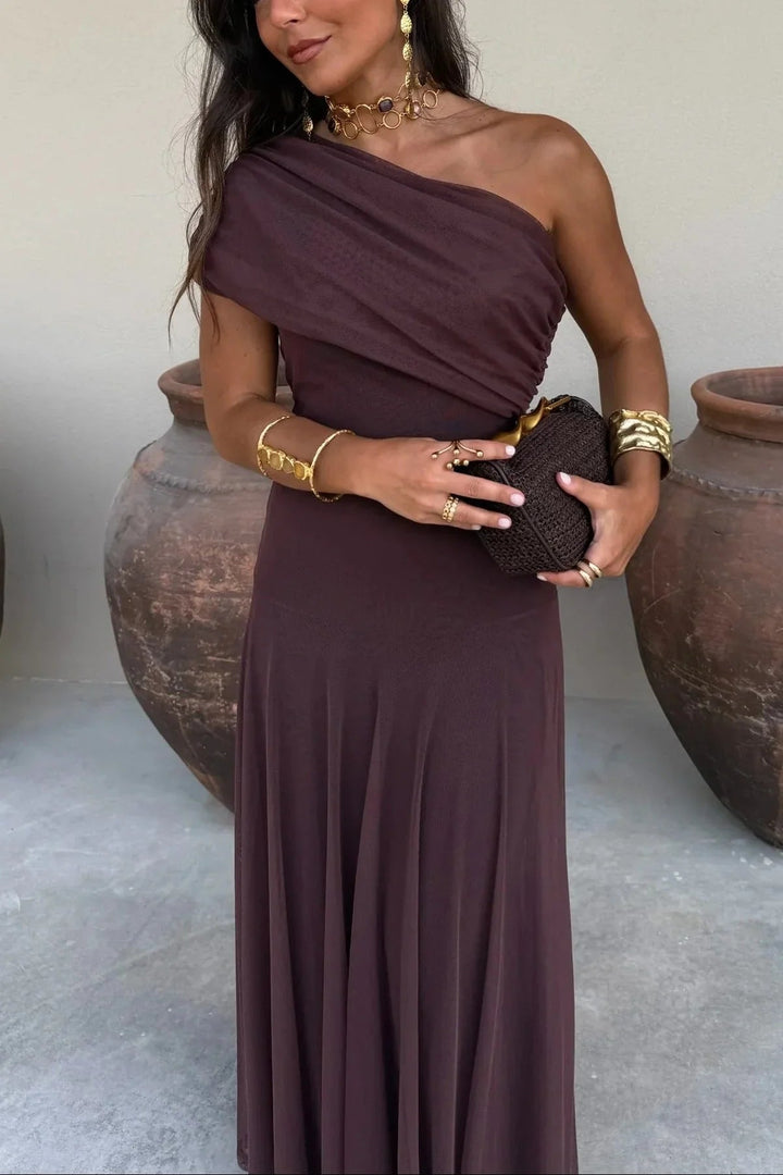 Florentine — Pleated Maxi Dress With Flowing Asymmetrical Summer Style