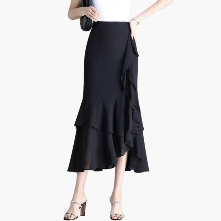 Marisette — Printed Woven Midi Skirt With Stylish Straight Cut Side Split Design