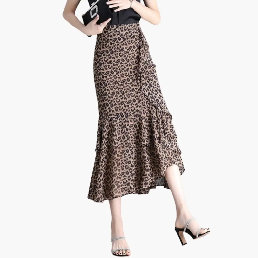 Marisette — Printed Woven Midi Skirt With Stylish Straight Cut Side Split Design