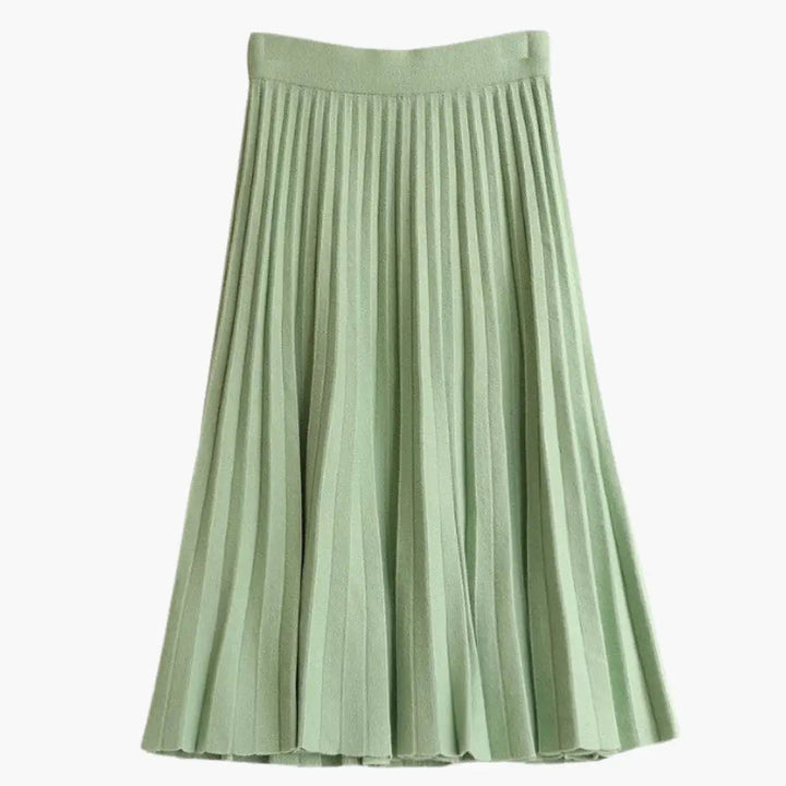 Wynter — Ribbed Knit Pleated Maxi Skirt With Flowing Ankle-Length Elegant Texture