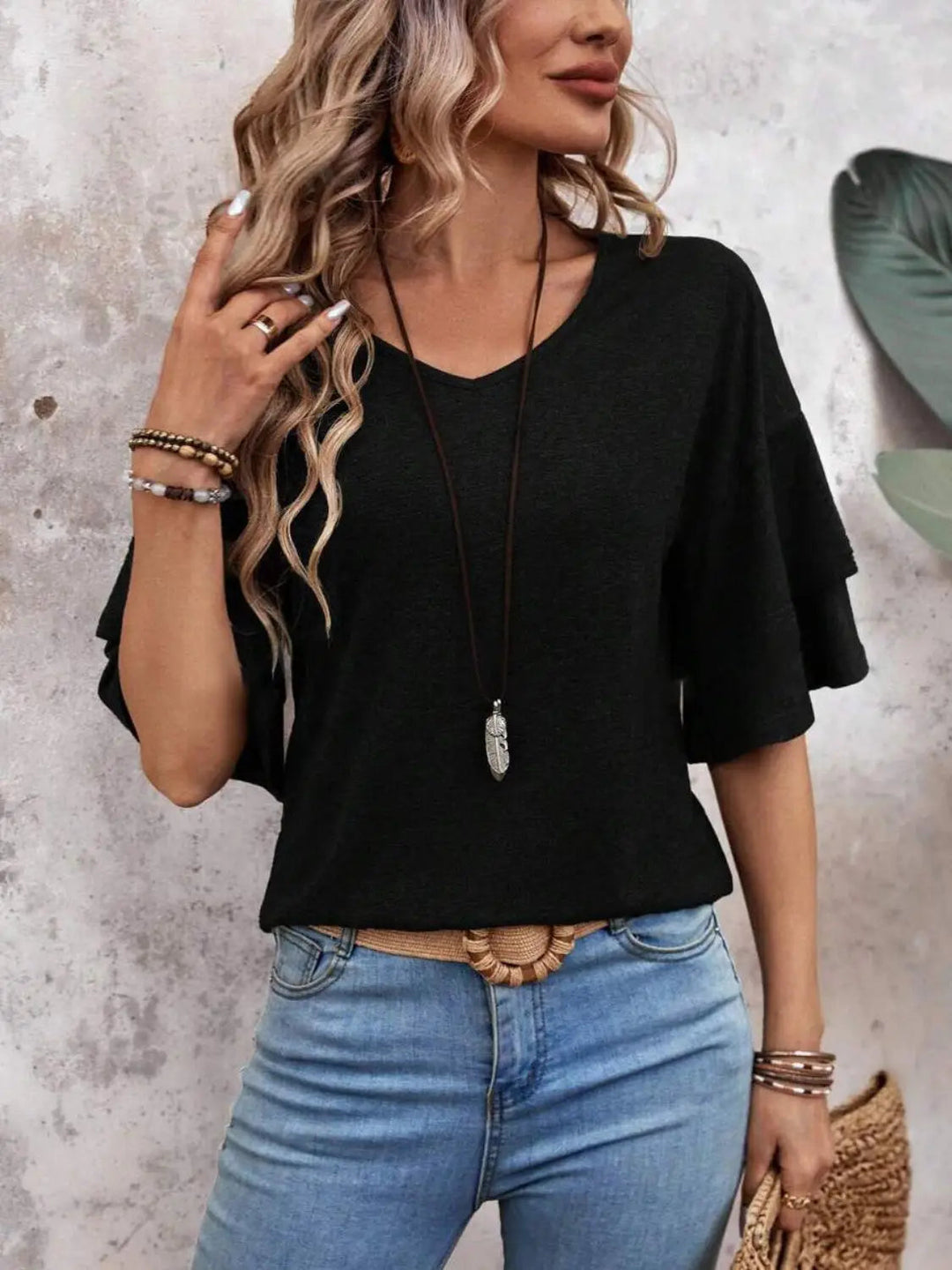 Marisela — Sheer White Blouse With Elegant Half Sleeve Summer Style