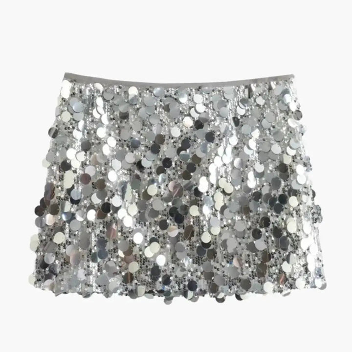 Glitterati — Shimmering Sequin Mini Skirt With Sleek Straight Hem Party Design