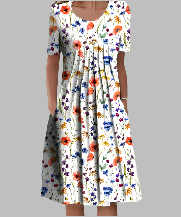 Linnea — Soft Midi Dress With Elegant Flowy Summer Style